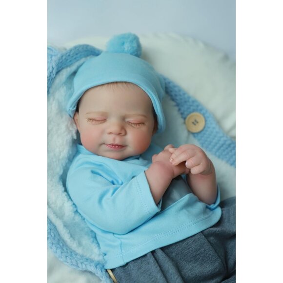 🆕18 Inch Full Cloth Body With Vinyl Limbs Baby Doll  Baby Boy Reborn Doll - Picture 1 of 6